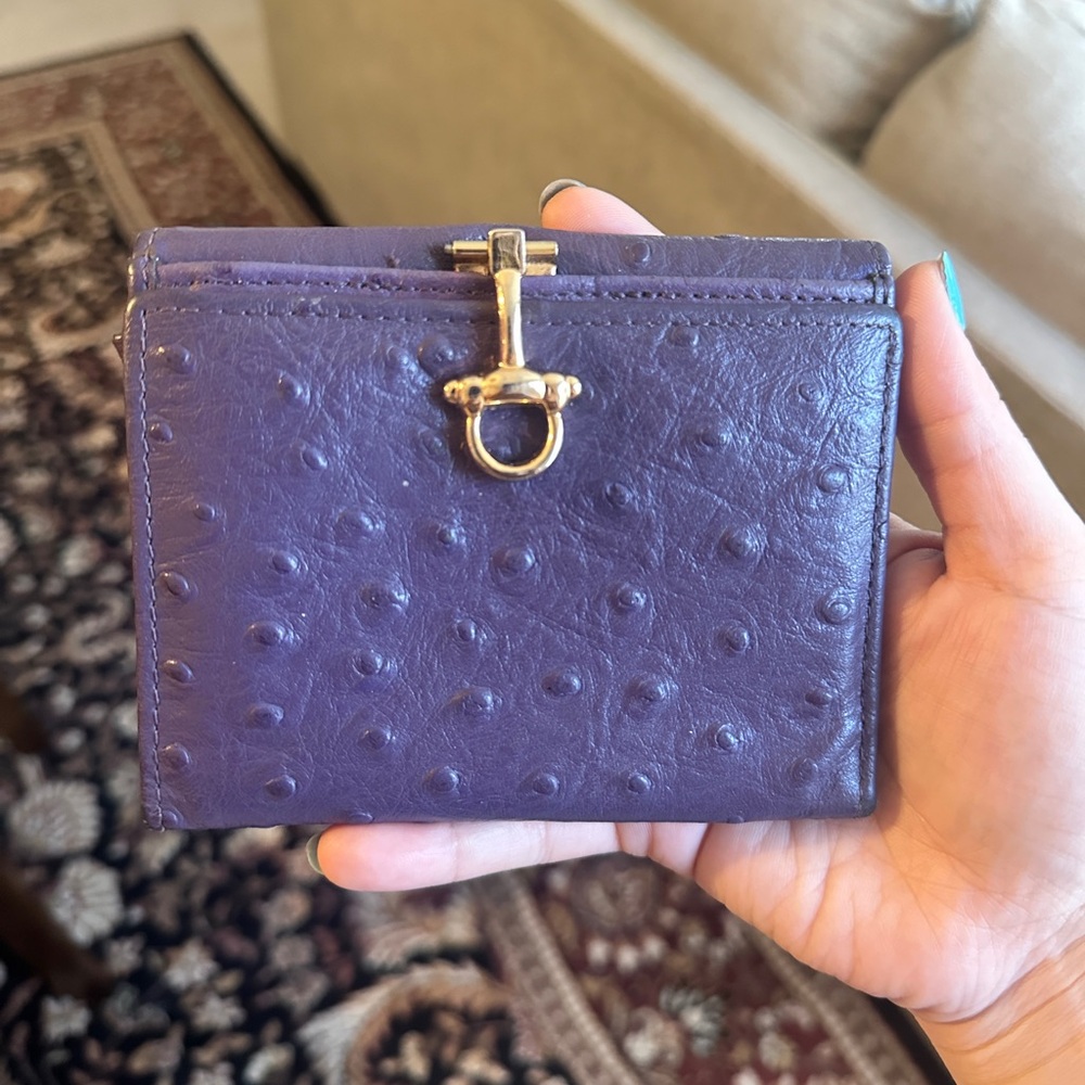 Chic Purple Ostrich Leather Women's Wallet